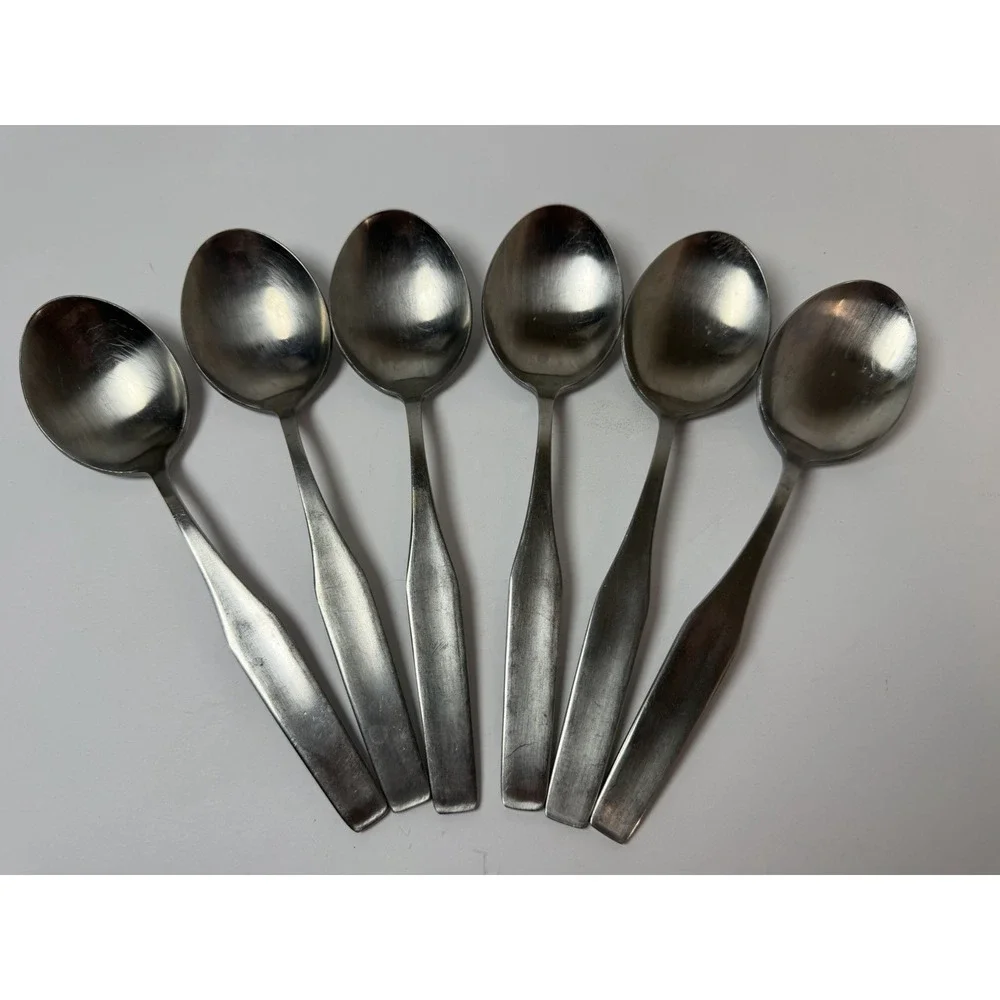 WMF Cromargan  Stainless Steel Form Soup spoons 7 1/8